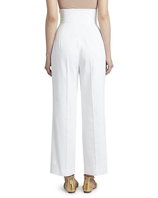 Alaïa High-waist Corset Pants in White | Lyst
