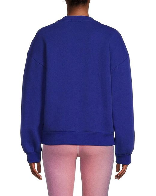 Beyond Yoga Blue Solid Dropped Shoulder Sweater