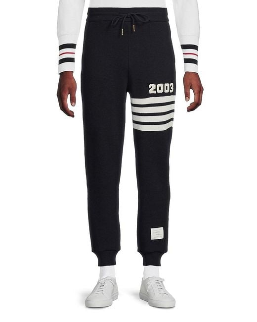Thom Browne Black Cashmere-Wool Joggers for men