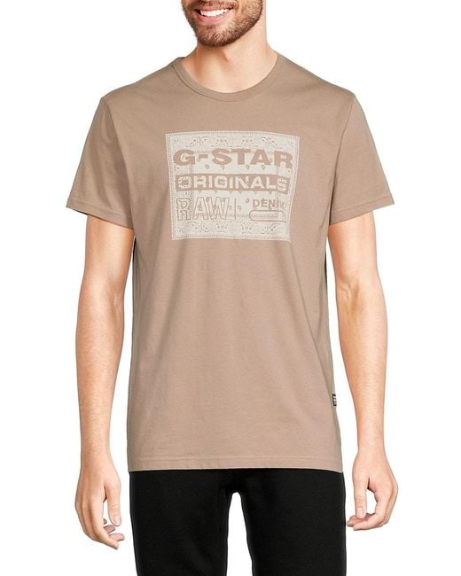G-Star RAW Natural Logo Graphic Tee for men