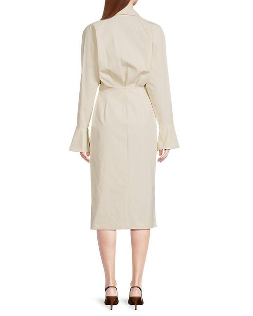 Bally Natural Flare-Cuff Shirtdress