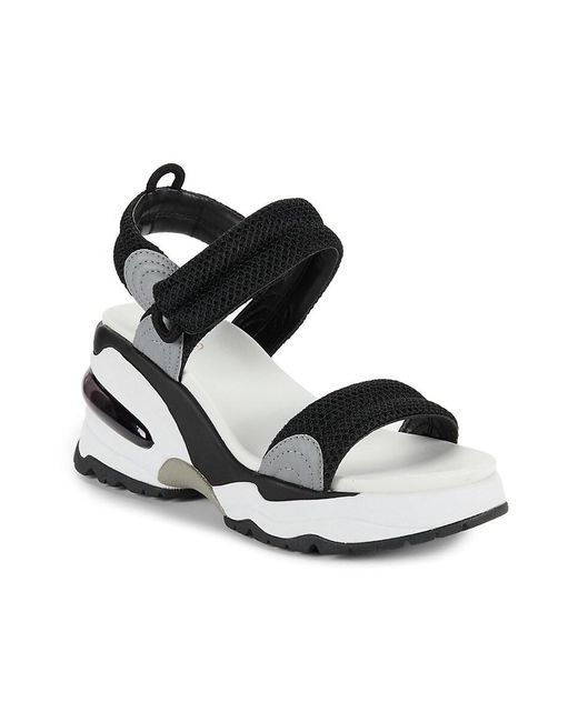 Ash Black Doxa Colorblock Platform Sandals