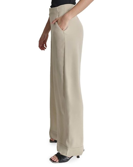 DKNY Black Rope Tie Front Wide-Leg Pants