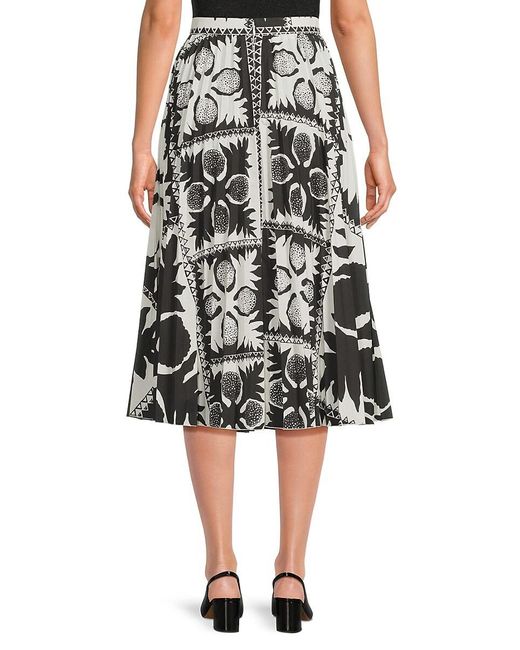 RED Valentino Black Abstract Print Midi Skirt