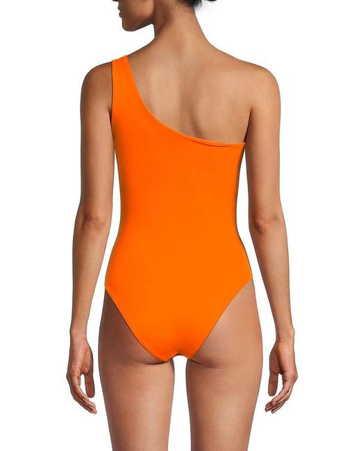 Roberto Cavalli Orange One Shoulder One Piece Swimsuit