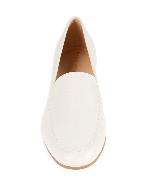 Marc Fisher White Docida Leather Loafers