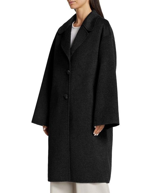 Mercer Collective Black Kelly Long Wool Cocoon Coat