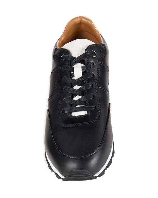 Boss Black Parkour Colorblock Leather Low Top Sneakers for men