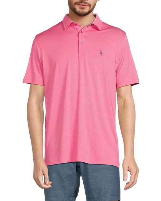 Tailorbyrd Pink Solid Performance Polo for men