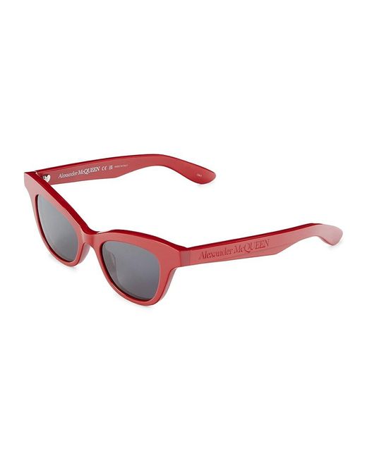 Alexander McQueen Red 47mm Cat Eye Sunglasses