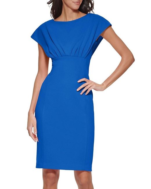 Calvin Klein Blue Knee Length Sheath Dress
