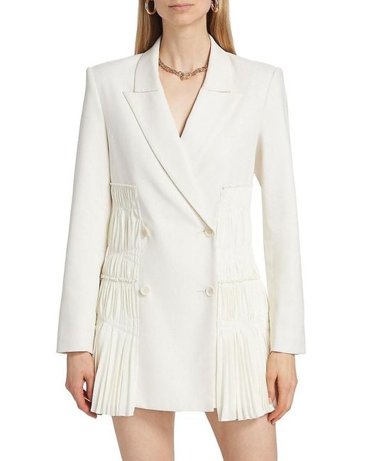 Jonathan Simkhai White Smith Crepe Blazer Minidress