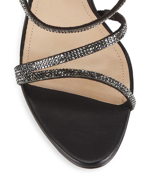 SCHUTZ SHOES Metallic Mariah Crystal-embellished Stiletto Sandals