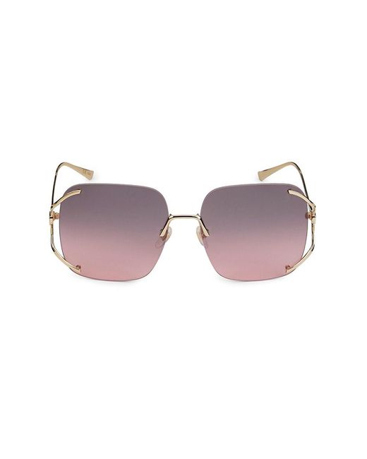 Gucci 60mm Square Sunglasses in Metallic Lyst