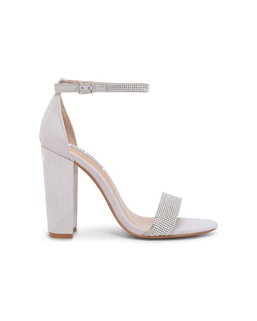 Steve Madden Gray Kalina Embellished Suede Ankle-strap Sandals