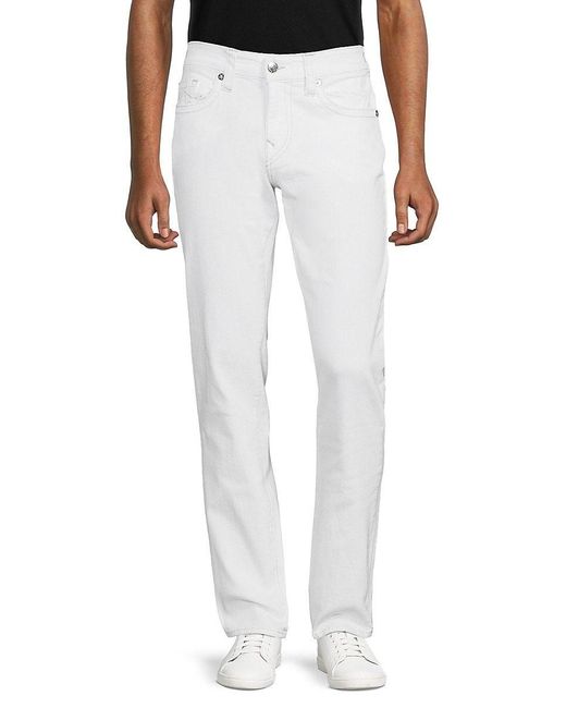 True Religion White Geno High Rise Relaxed Slim Fit Jeans for men