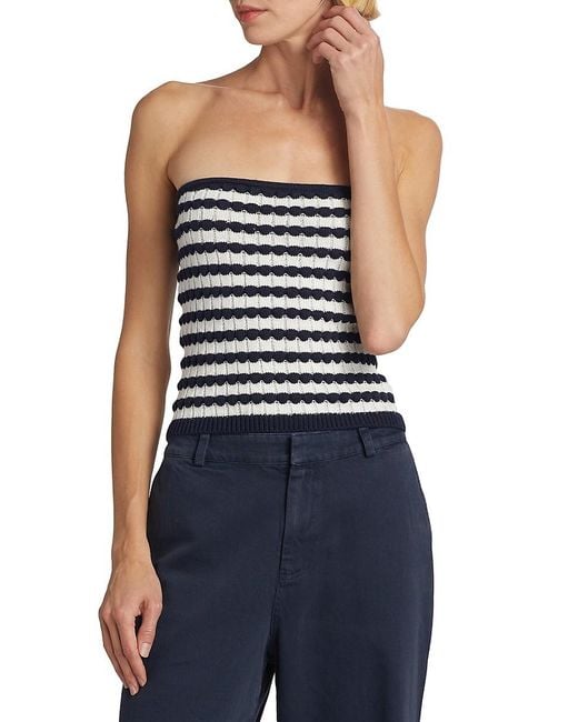 Splendid Blue Parker Striped Knit Tube Top