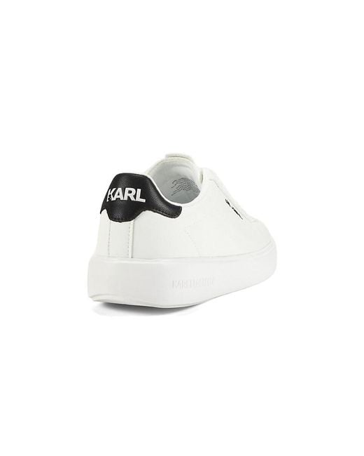 Karl Lagerfeld Black Round-Toe Logo Low-Top Sneakers for men
