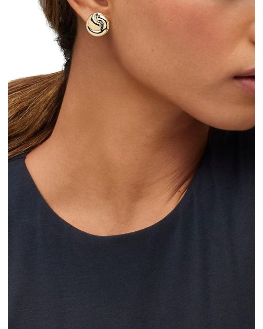 Saks Fifth Avenue White 18K Sterling Swirl Stud Earrings