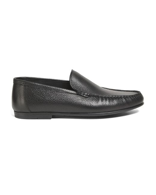 Bally Black Moc-Toe Leather Loafers for men