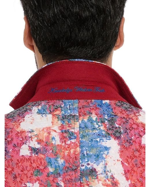 Robert Graham Red Eagan Floral Cotton-Blend Two-Button Sport Coat for men