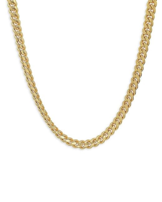 Anthony Jacobs Metallic Sterling Silver Cuban Link Chain Necklace
