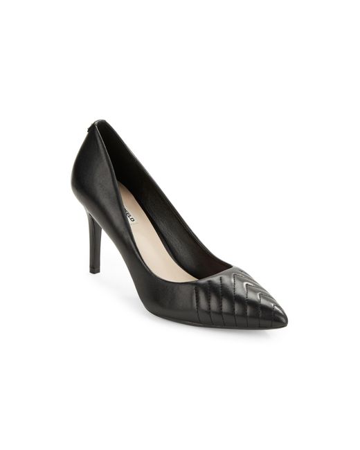 Karl Lagerfeld Blue Roulle Leather Point-toe Pumps