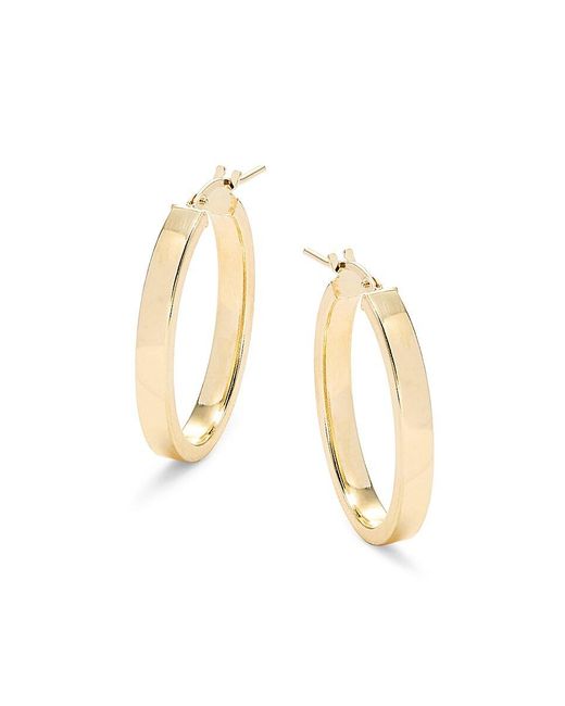 Saks Fifth Avenue White 18k Goldplated Sterling Silver Hoop Earrings