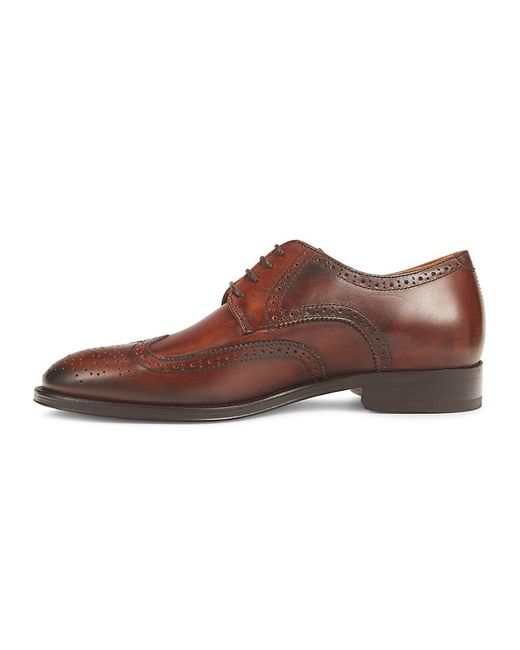 Saks Fifth Avenue Brown Timothee Leather Brogues for men