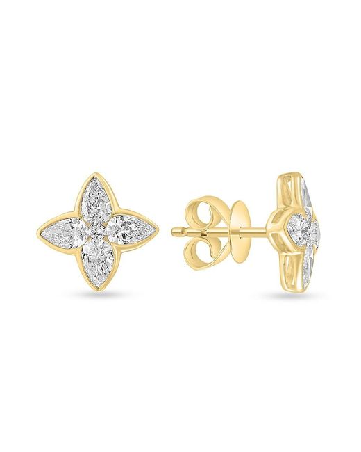 Effy Metallic 14K & 0.95 Tcw Lab-Grown Diamond Earrings