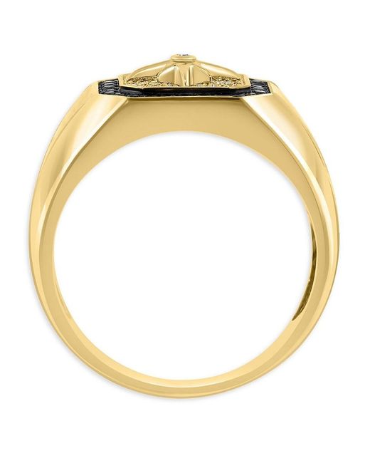 Effy Metallic 14k Yellow Gold & 0.32 Tcw Diamond Signet Ring for men