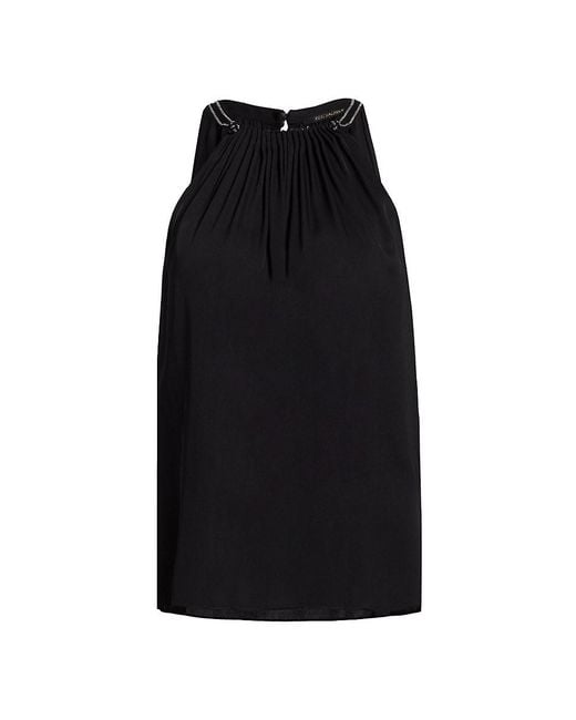 Kobi Halperin Black Astrid Silk Halterneck Blouse