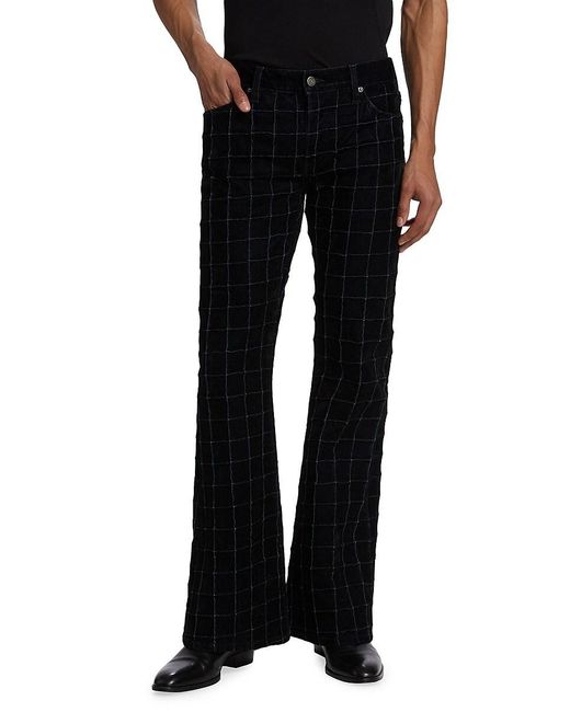 Cout de la Liberte Black Jimmy Square Suede Flare Jeans for men