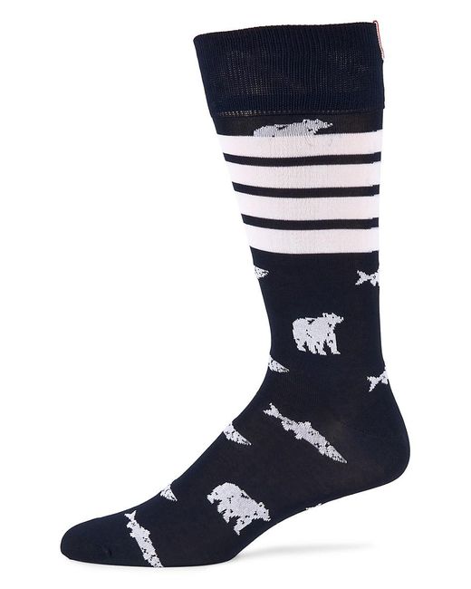 Thom Browne Blue Bear & Cashmere Socks for men