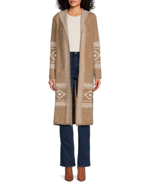 Joseph A Natural Hooded Open Front Cardigan