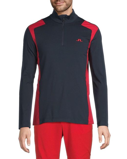 J.Lindeberg Green J. Lindeberg Lukas Quarter-Zip Sweatshirt for men