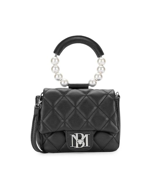 Badgley Mischka Mini Faux Pearlembellished Top Handle Bag in Black