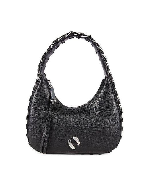 Rebecca Minkoff Black Whip Chain Leather Hobo Bag