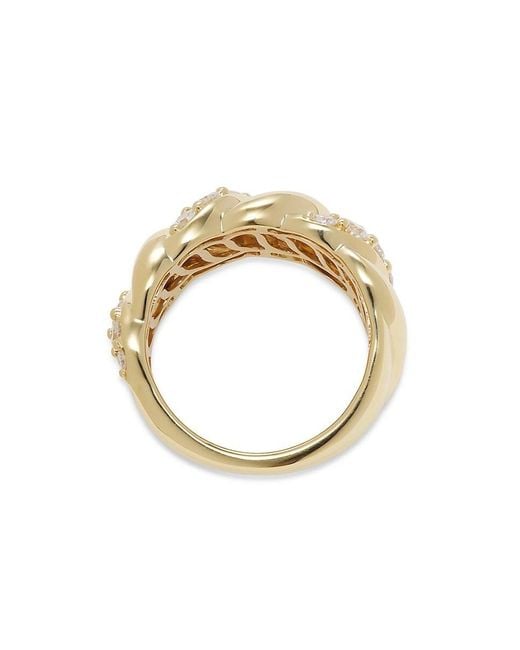 Saks Fifth Avenue Metallic Yellow Goldplated Silver & 0.95-1.11 Tcw Lab-grown Diamond Band Ring