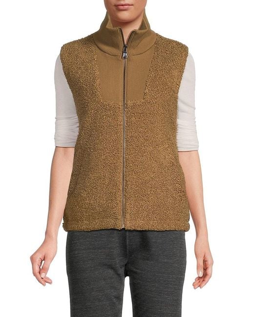 Andrew Marc Green Faux-Shearling Vest