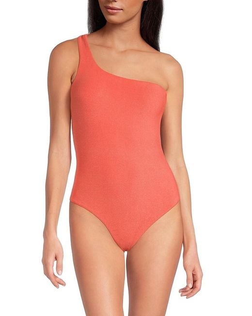 JADE Swim Red Evolve One-piece One Shoulder Swimsuit