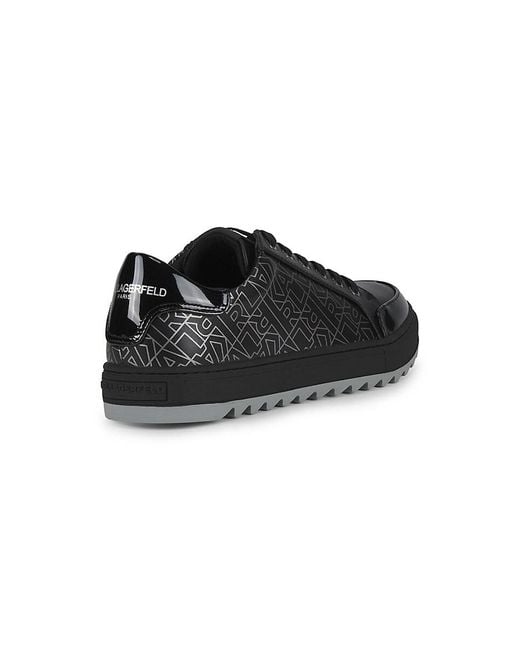 Karl Lagerfeld White Logo-Print Leather Low-Top Sneakers for men