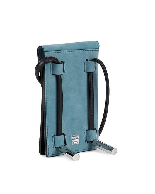 Ashya Blue Logo Leather Lanyard Passport Holder for men