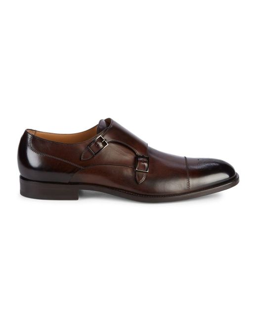 BOSS by HUGO BOSS Stanford Double Buckle Monk Strap Loafers in Brown for  Men | Lyst