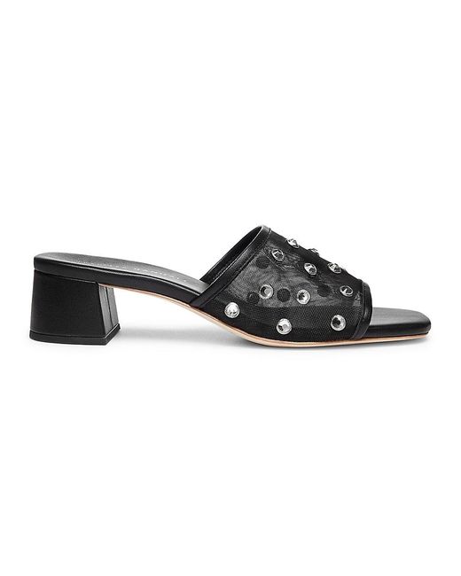 Loeffler Randall Black Brooke 40mm Crystal-embellished Mesh Sandals