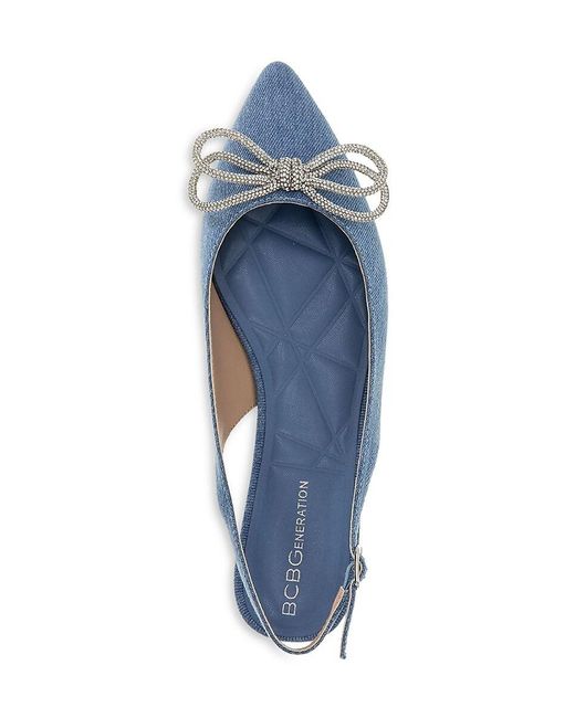 BCBGeneration Kristin Embellished Bow Slingback Ballet Flats in