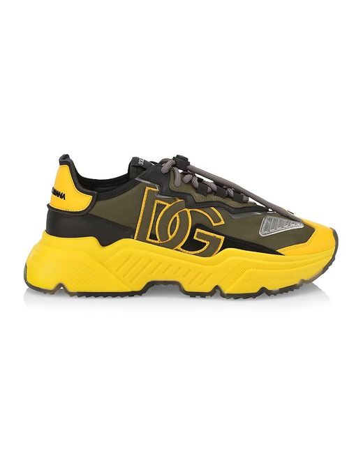 Dolce & Gabbana Yellow Daymaster Logo Sneakers for men