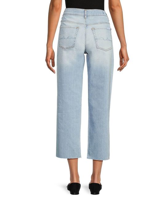7 For All Mankind Blue The Modern Straight Cropped Jeans