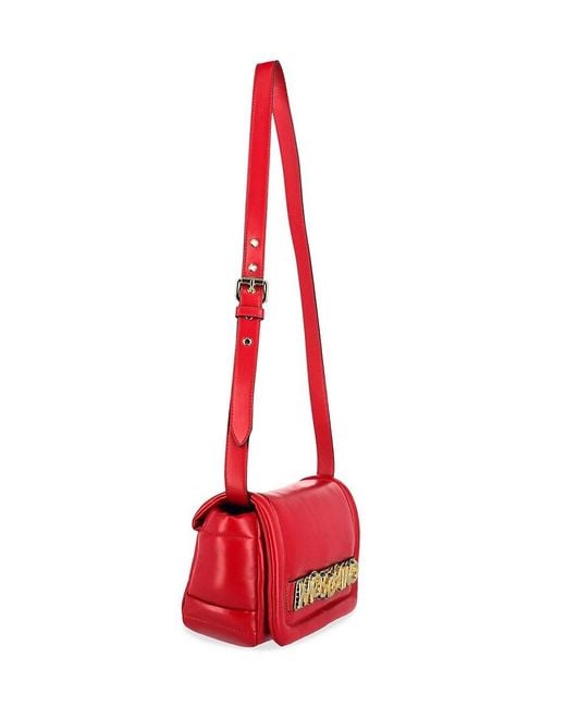 Moschino Red Balloon Leather Crossbody Bag