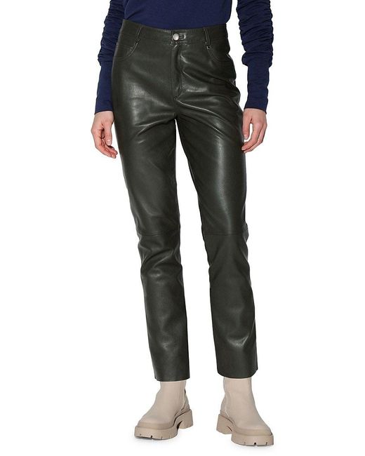 Walter Baker Yvette High Rise Leather Pants in Black | Lyst